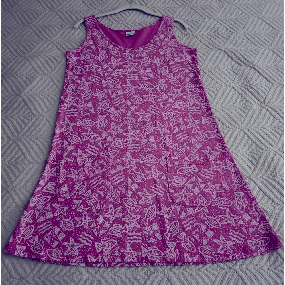 Girls Bright Pink Tank Dress, “beachy” design